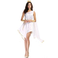 Greek Goddess Cosplay Costume Adult One-Shoulder White Athena Short Dress Halloween Party Outfit